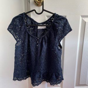 Abercrombie Women's See-through Lace Shirt - Size S